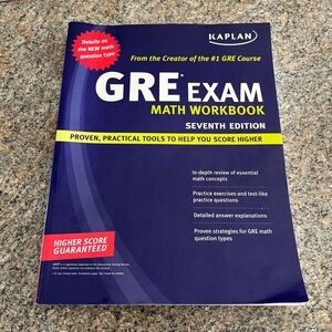 Kaplan GRE Math Workbook with Blue and Yellow Design
